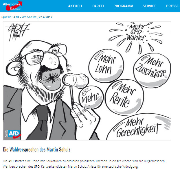 Schulz Afd Satire Jeder Hat Das Recht Seine Meinung In Wort Schrift Und Bild Frei Zu Aussern Und Zu Verbreiten